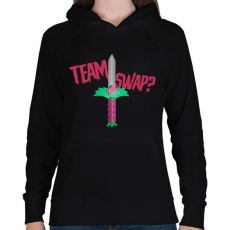 PRINTFASHION Squid game team swap - Női kapucnis pulóver - Fekete