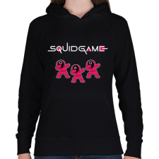 PRINTFASHION Squid game trio fehér - Női kapucnis pulóver - Fekete női pulóver, kardigán
