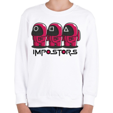 PRINTFASHION Squid games vs Among us - impostors - Gyerek pulóver - Fehér gyerek pulóver, kardigán