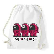 PRINTFASHION Squid games vs Among us - impostors - Sportzsák, Tornazsák - Fehér tornazsák