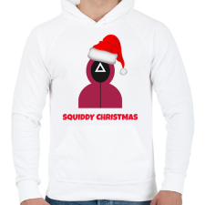 PRINTFASHION SQUIDDY CHRISTMAS - Férfi kapucnis pulóver - Fehér férfi pulóver, kardigán