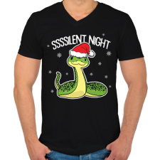 PRINTFASHION Ssssilent night - Férfi V-nyakú póló - Fekete férfi póló