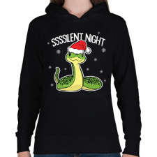 PRINTFASHION Ssssilent night - Női kapucnis pulóver - Fekete női pulóver, kardigán
