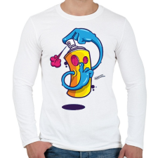 PRINTFASHION ssssshhhh - Férfi hosszú ujjú póló - Fehér férfi póló