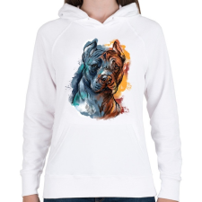 PRINTFASHION "stafford" portré - Női kapucnis pulóver - Fehér női pulóver, kardigán