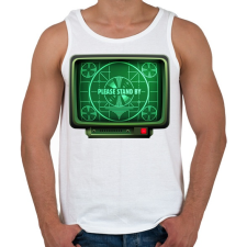 PRINTFASHION Stand by - Férfi atléta - Fehér atléta, trikó