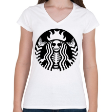 PRINTFASHION Stardeath - Női V-nyakú póló - Fehér