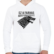 PRINTFASHION Stark születésnap  - Férfi kapucnis pulóver - Fehér férfi pulóver, kardigán