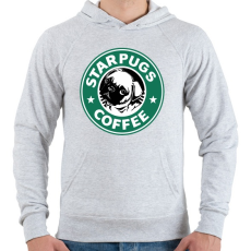 PRINTFASHION STARPUGS COFFEE - Férfi kapucnis pulóver - Sport szürke