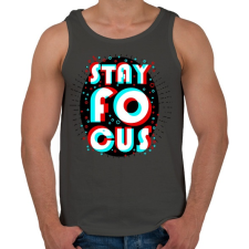 PRINTFASHION Stay Focus - Férfi atléta - Sötétszürke atléta, trikó