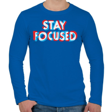 PRINTFASHION Stay focused - Férfi hosszú ujjú póló - Királykék