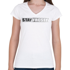 PRINTFASHION Stay Frosty - COD MW - Női V-nyakú póló - Fehér női póló