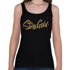 PRINTFASHION Stay Gold - Női atléta - Fekete