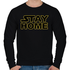 PRINTFASHION Stay Home - Férfi pulóver - Fekete férfi pulóver, kardigán