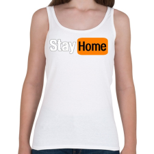 PRINTFASHION Stay home - Női atléta - Fehér női trikó