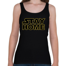 PRINTFASHION Stay Home - Női atléta - Fekete női trikó