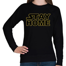 PRINTFASHION Stay Home - Női pulóver - Fekete
