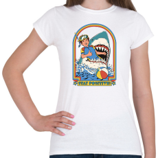 PRINTFASHION Stay positive! - Shark - Női póló - Fehér