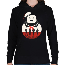 PRINTFASHION Stay puff - Női kapucnis pulóver - Fekete női pulóver, kardigán