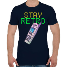 PRINTFASHION Stay retro Nokia - Férfi póló - Sötétkék