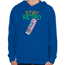PRINTFASHION Stay retro Nokia - Gyerek kapucnis pulóver - Királykék gyerek pulóver, kardigán