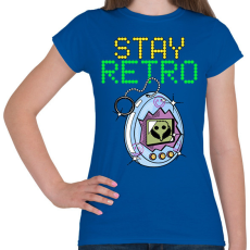 PRINTFASHION Stay retro Tamagochi - Női póló - Királykék