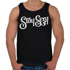 PRINTFASHION Stay Sexy - Férfi atléta - Fekete