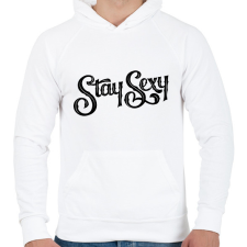 PRINTFASHION Stay Sexy - Férfi kapucnis pulóver - Fehér férfi pulóver, kardigán