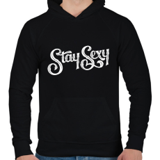 PRINTFASHION Stay Sexy - Férfi kapucnis pulóver - Fekete