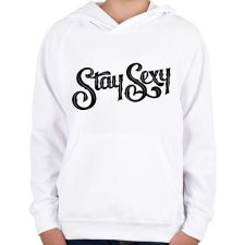 PRINTFASHION Stay Sexy - Gyerek kapucnis pulóver - Fehér gyerek pulóver, kardigán