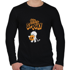 PRINTFASHION Stay Spooky Halloween-i Múmia - Férfi hosszú ujjú póló - Fekete férfi póló