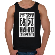 PRINTFASHION Stay true, Live fast, Rock hard, Rock & Roll - fekete - Férfi atléta - Fekete atléta, trikó
