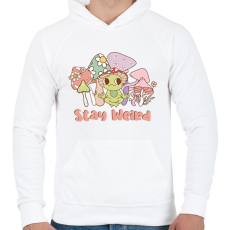 PRINTFASHION Stay weird - Férfi kapucnis pulóver - Fehér