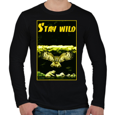 PRINTFASHION stay wild - Férfi hosszú ujjú póló - Fekete férfi póló