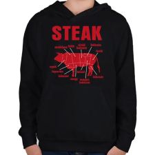 PRINTFASHION STEAK - Gyerek kapucnis pulóver - Fekete gyerek pulóver, kardigán