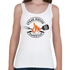 PRINTFASHION Steak house barbecue - Női atléta - Fehér női trikó