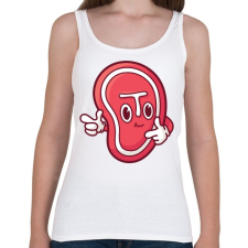 PRINTFASHION Steak hús - Női atléta - Fehér női trikó