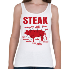PRINTFASHION STEAK - Női atléta - Fehér női trikó