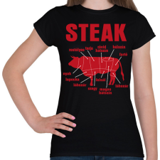 PRINTFASHION STEAK - Női póló - Fekete női póló