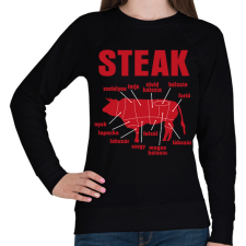 PRINTFASHION STEAK - Női pulóver - Fekete női pulóver, kardigán
