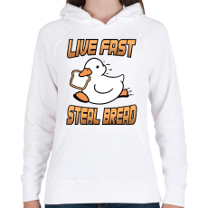 PRINTFASHION Steal bread - Női kapucnis pulóver - Fehér