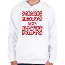 PRINTFASHION Stealing Hearths - Gyerek kapucnis pulóver - Fehér gyerek pulóver, kardigán