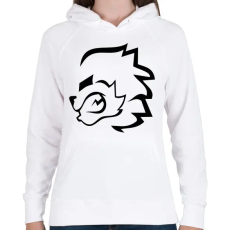 PRINTFASHION stencil oroszlán - Női kapucnis pulóver - Fehér