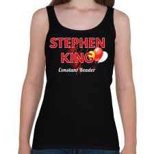 PRINTFASHION stephen king állandó olvasója - Női atléta - Fekete női trikó