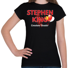PRINTFASHION stephen king állandó olvasója - Női póló - Fekete női póló