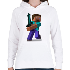 PRINTFASHION Stevee - Női kapucnis pulóver - Fehér