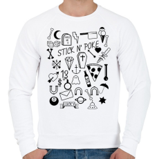 PRINTFASHION Stick nd poke - Férfi pulóver - Fehér