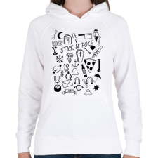 PRINTFASHION Stick nd poke - Női kapucnis pulóver - Fehér női pulóver, kardigán