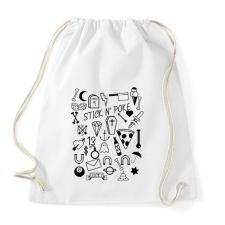 PRINTFASHION Stick nd poke - Sportzsák, Tornazsák - Fehér tornazsák