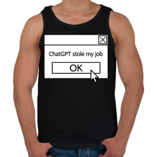 PRINTFASHION Stole my job - Férfi atléta - Fekete